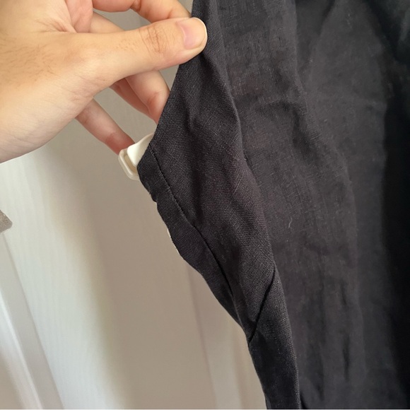 Anthropologie Maeve Black 100% Linen High Neck Asymmetrical Halter Top XXS - Picture 4 of 8